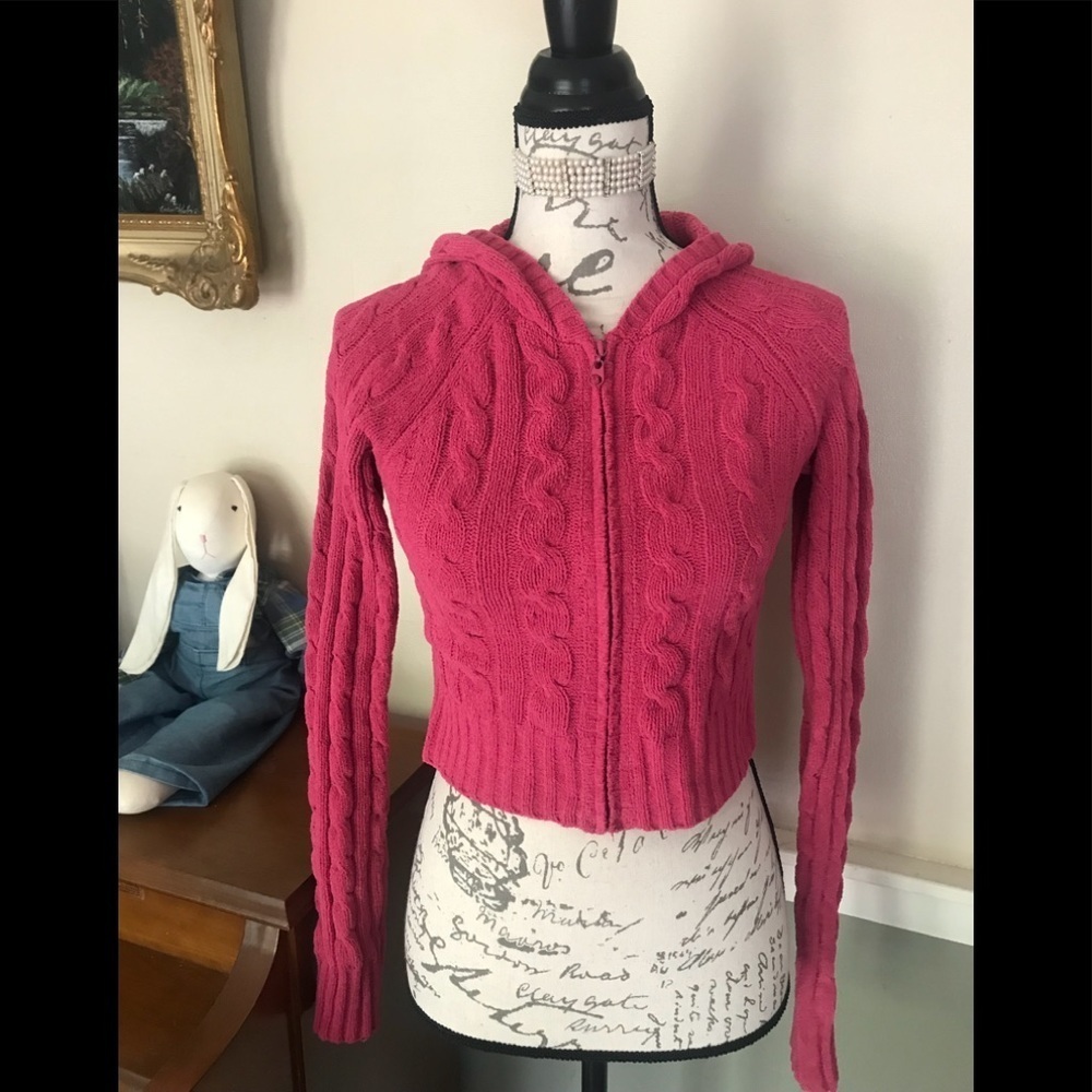 Aeropostale Pink Soft Ribbed Hoodie Sweater S